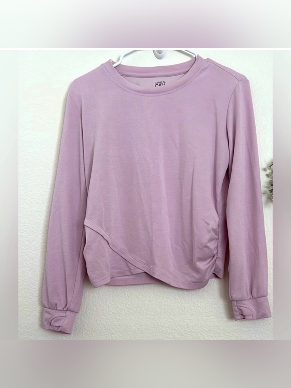ATHLETA Girl Finish Strong Lavender Purple Sweatshirt  Size: 14 XL